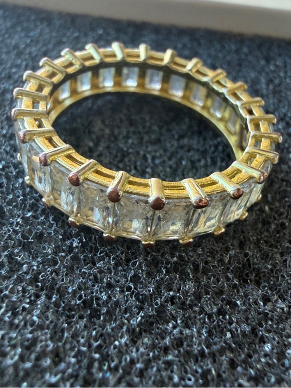 Gold Crystal Eternity Band Ring - Clear Stones